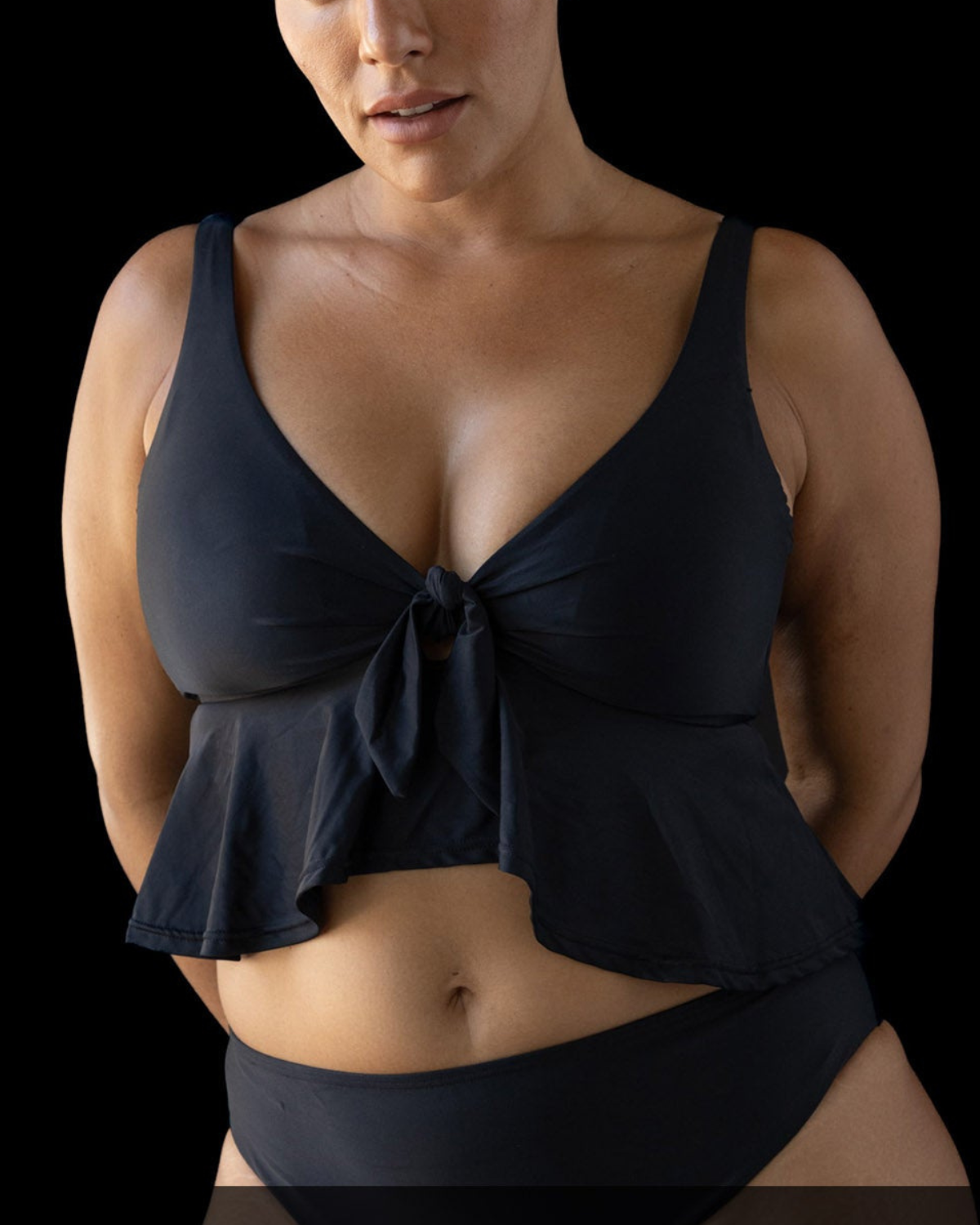 2025 Artesands Black Hues Multi-Fit Cup Midriff Bikini Top - At3821p