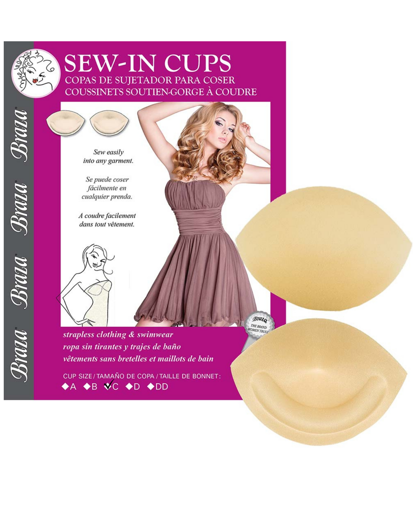 Braza Sew In Cups - C Cup - 26010