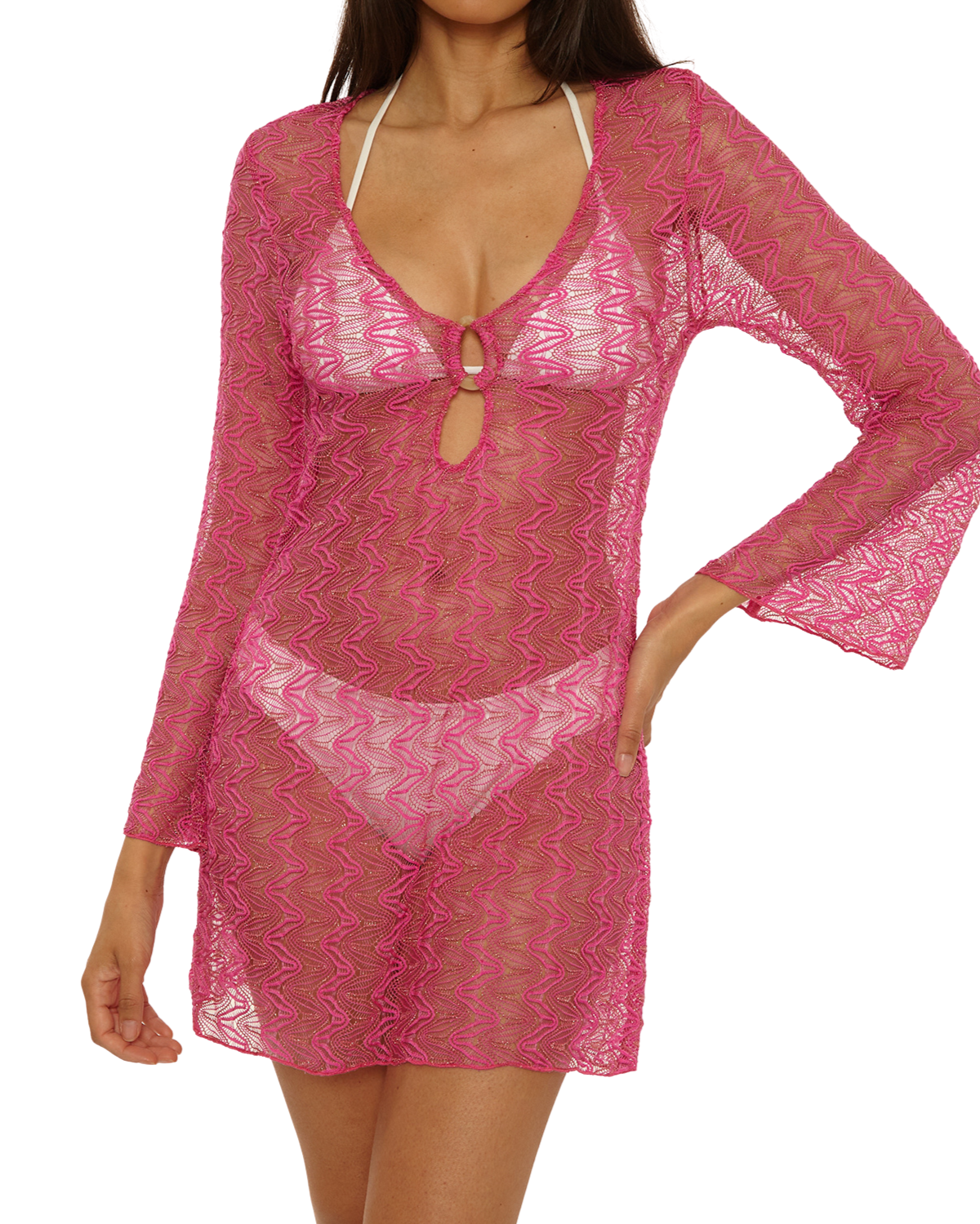Becca by Rebecca Virtue Golden Riviera Tunic Cover Up - 5760671