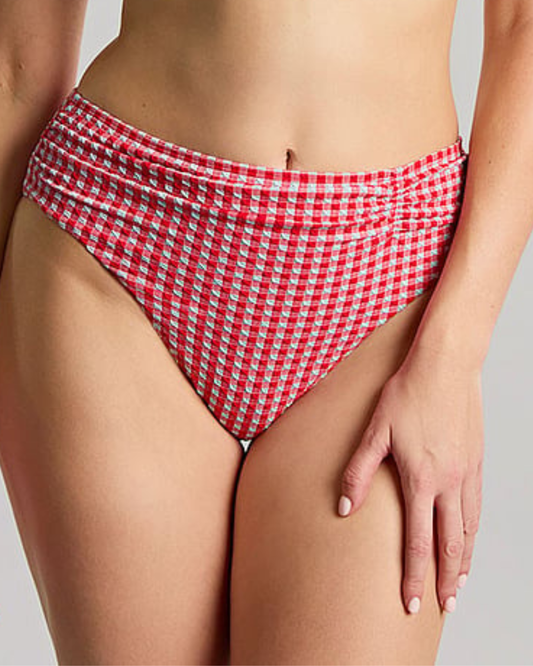 Panache Swimwear Gingham Midi Gathered Brief Bottom (More Colors Available) - SW1729