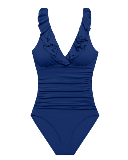 Lauren Ralph Lauren Ruffle Surplice One Piece (More Colors Available) - 206010101
