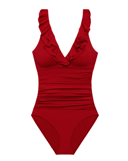 Lauren Ralph Lauren Ruffle Surplice One Piece - 206010101