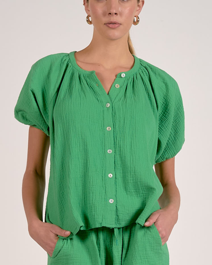 Elan Button Front Blouse - DGC11641