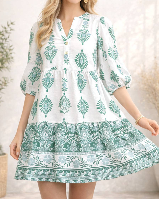 Winslow Soft Bloom Babydoll Button Front Dress (More Colors Available) - Y313850D24