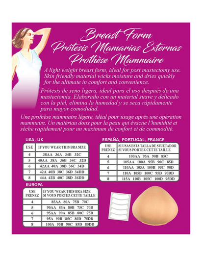 Braza Classic Breast Form - Size 8 (44A, 42B, 40C, 38D, 36DD) - 20158