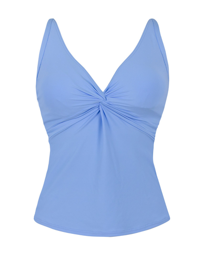 Sunsets Solids Blue Whisper Forever Underwire D+ Tankini Top - 77