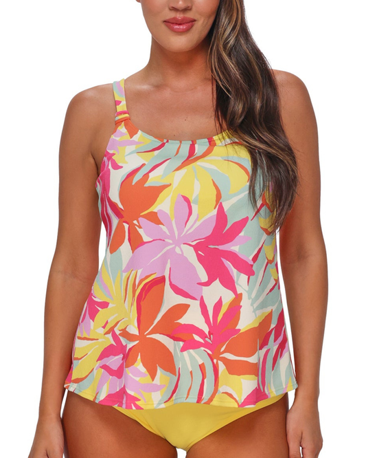 Sunsets Escape Tropicolor Crepe Jenna Tankini Top - 962T