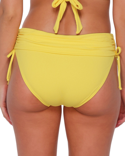 Sunsets Solids Pineapple Crepe Darci High Waist Bottom - 282B