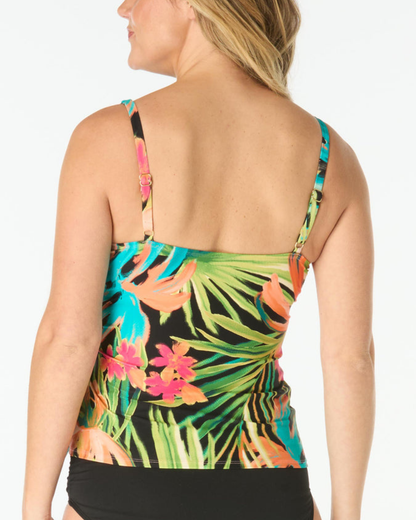Coco Reef Island Grove Affable Underwire Bra Sized Wrap Tankini Top - Island Grove - U8G070