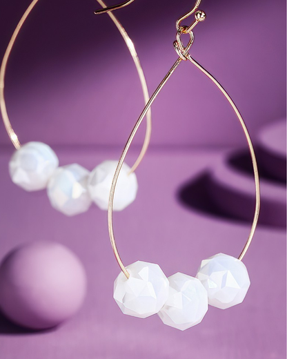 Urbanista Teardrop Dangle Earrings With Crystal Ball Charms (More colors available) - B01ye2126