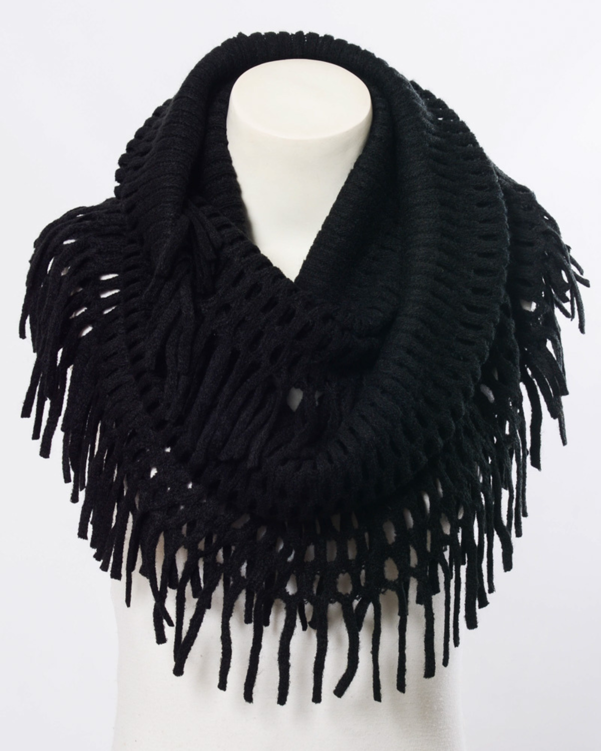Leto Tassel Fringe Knit Infinity Scarf - Ksf-1415