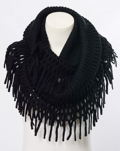 Leto Tassel Fringe Knit Infinity Scarf - Ksf-1415