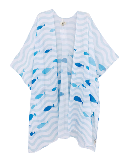 JC Sunny Fish Wave Kimono Cover Up - JC070941