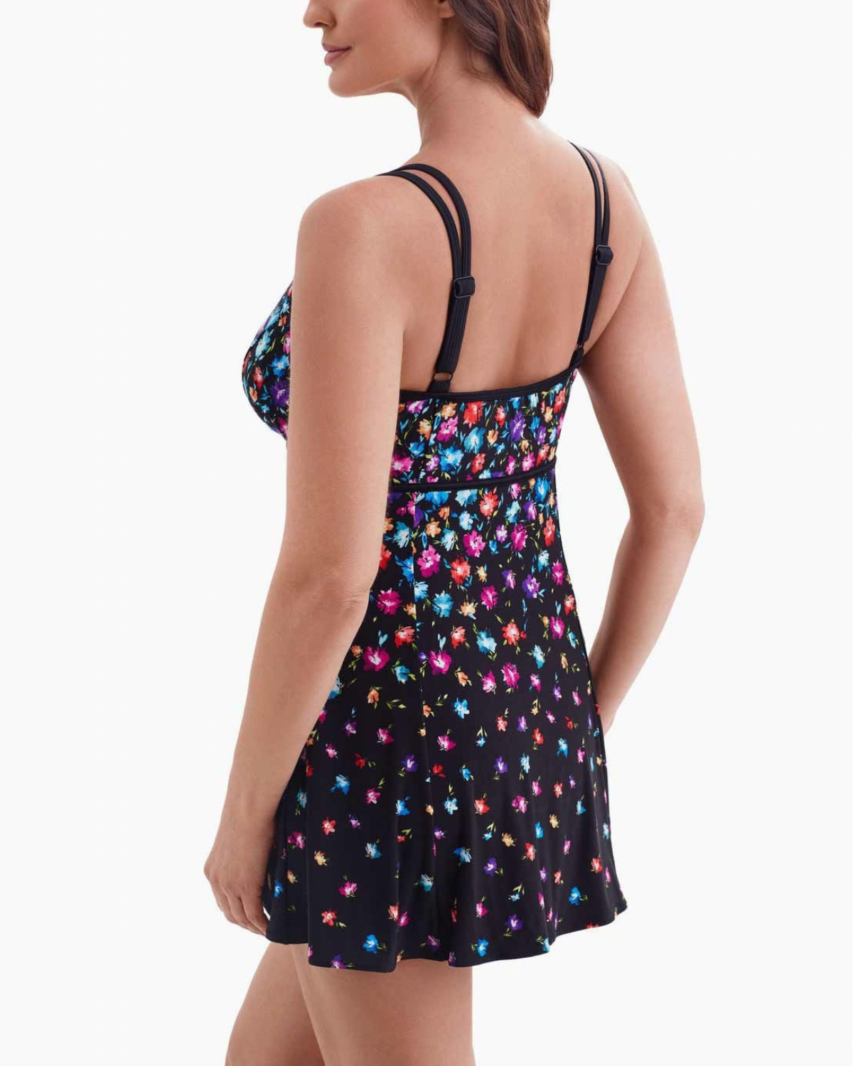 Longitude Flower Trail Long Torso Empire Princess Seam Swim Dress - 684004  (Final Sale, Cannot Be Returned or Exchanged)