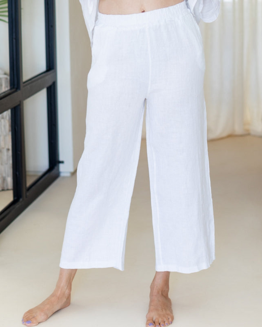 Splendid Iris Linen Wide Cropped Pants - 21-235