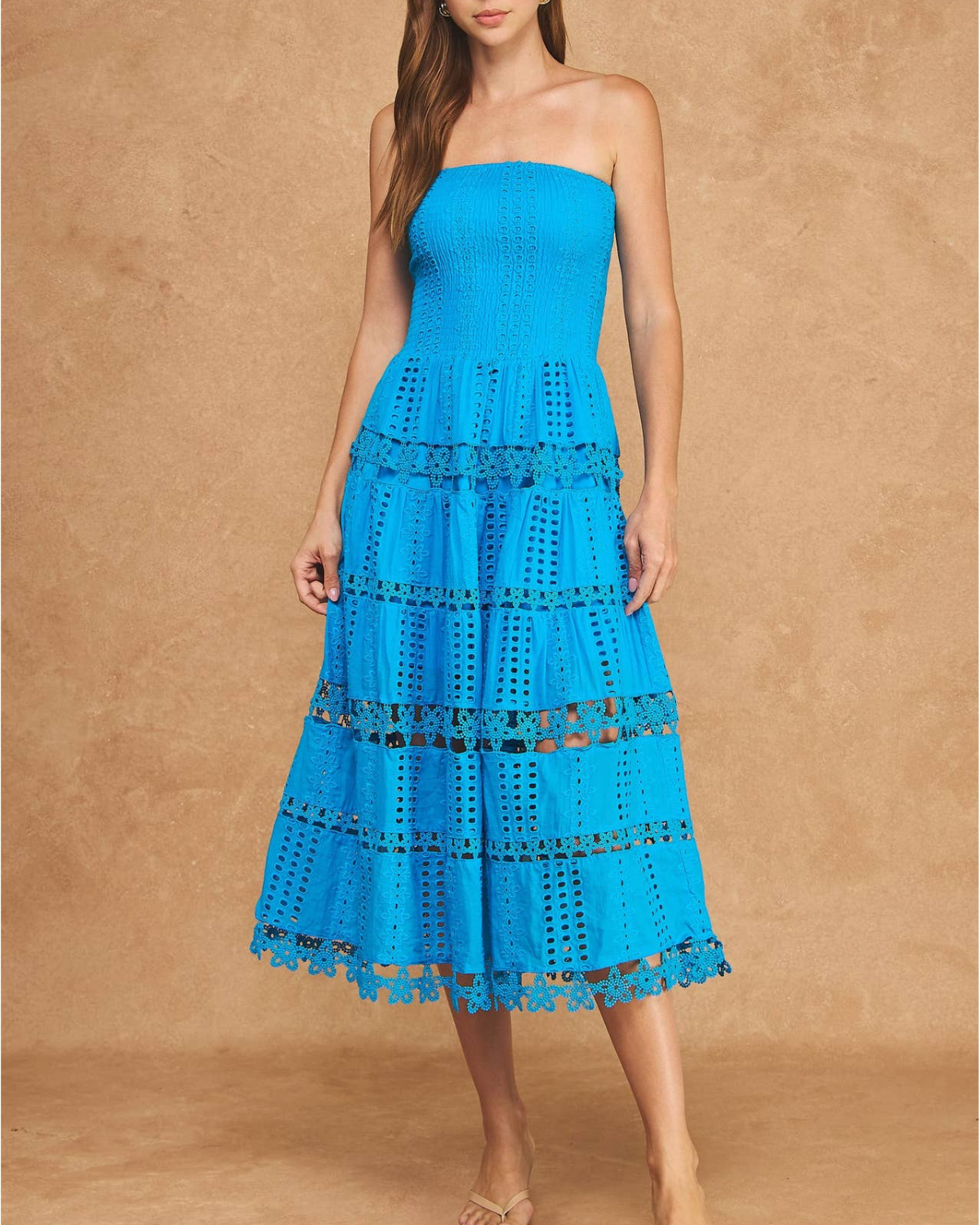 Strut & Bolt Eyelet Midi Dress (More Colors Available) - D-2192-H