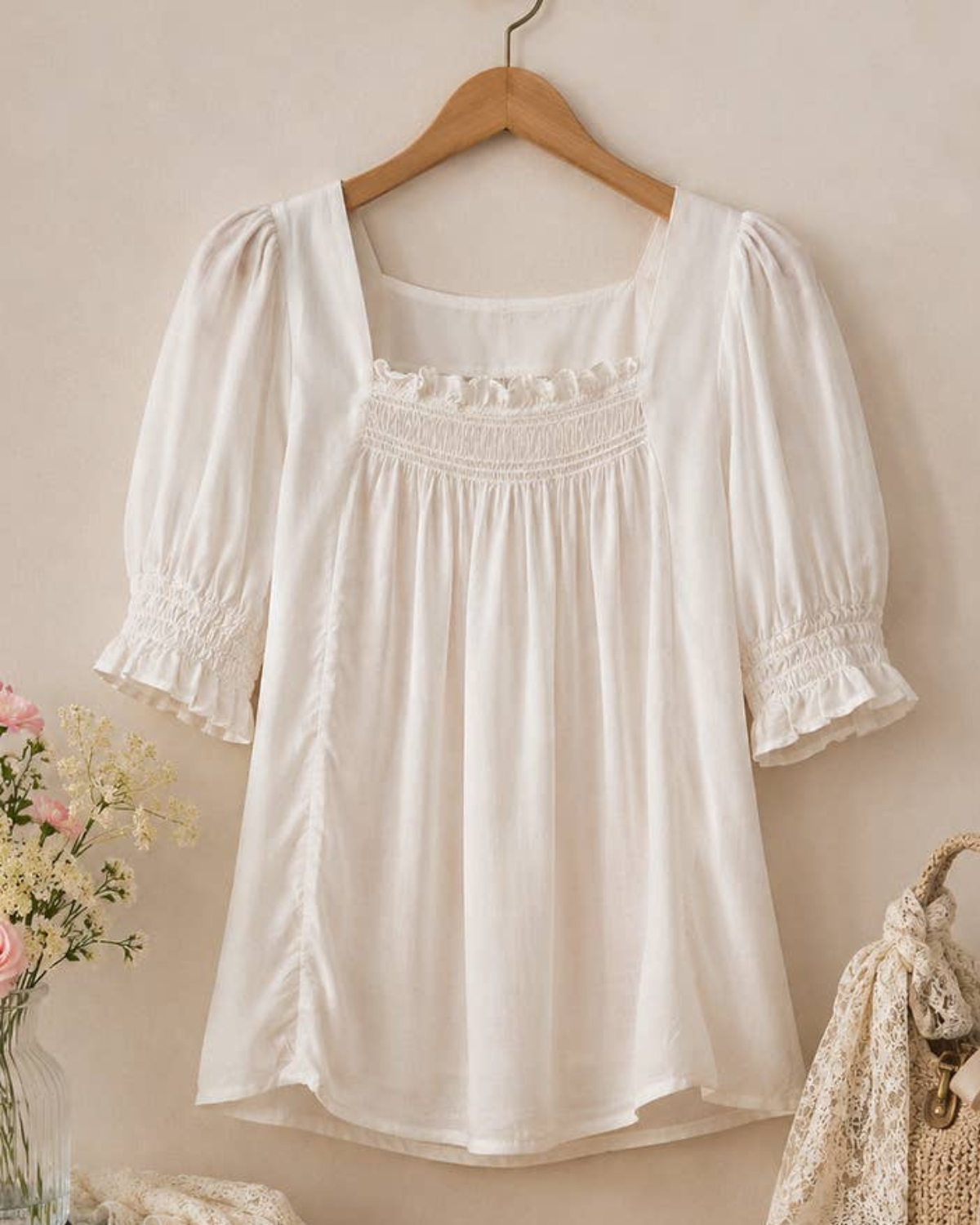 Winslow Dainty Delight Puff Sleeve Smocked Top - L9358278R