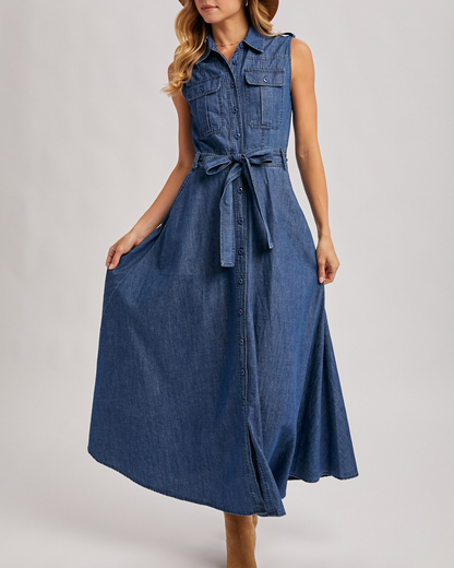 BluIvy Denim Maxi Dress - D01295