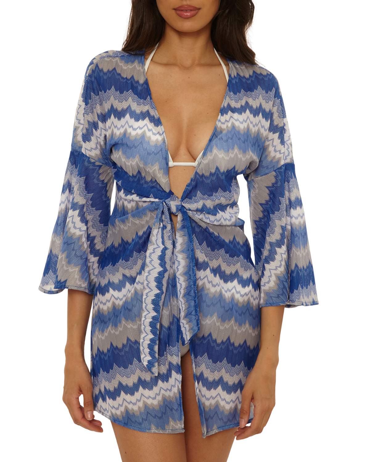 Becca by Rebecca Virtue Santorini Tie Front Tunic Cover Up - 4539671