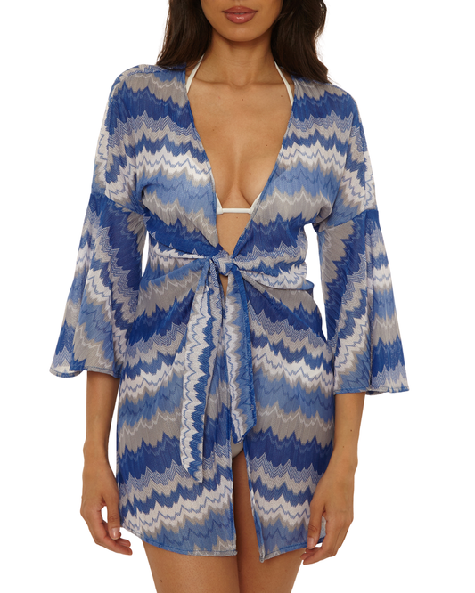 Becca by Rebecca Virtue Santorini Tie Front Tunic Cover Up - 4539671