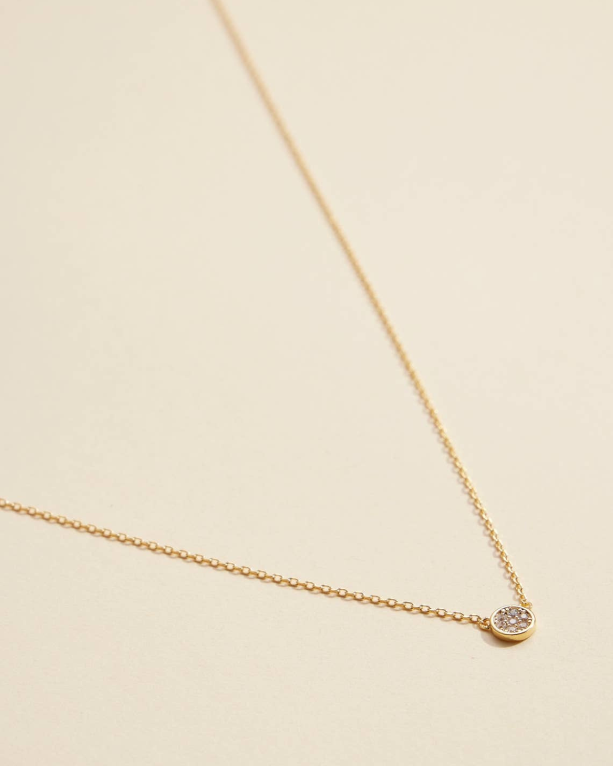 Frem 18K Gold Dipped Small Circle Cz Necklace (More Options Available) - 4DN18004