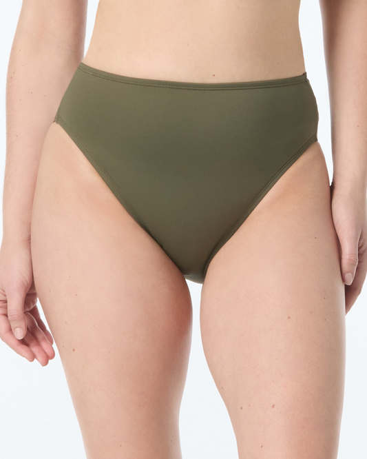 2025 Coco Reef Classic Solids High Esteem High Leg High Waist Bikini Bottom - U95450