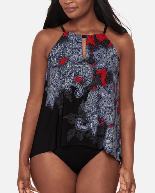 Miraclesuit Steel Magnolias Peephole Tankini Top - 6567160