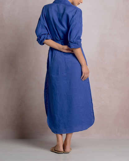 Elan Linen Maxi Shirt Dress - Ll50185