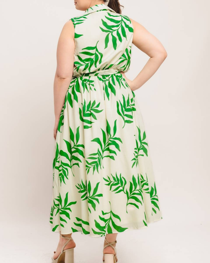 Sung Light Clothing Plus Printed Woven Midi Dress - LVE2865