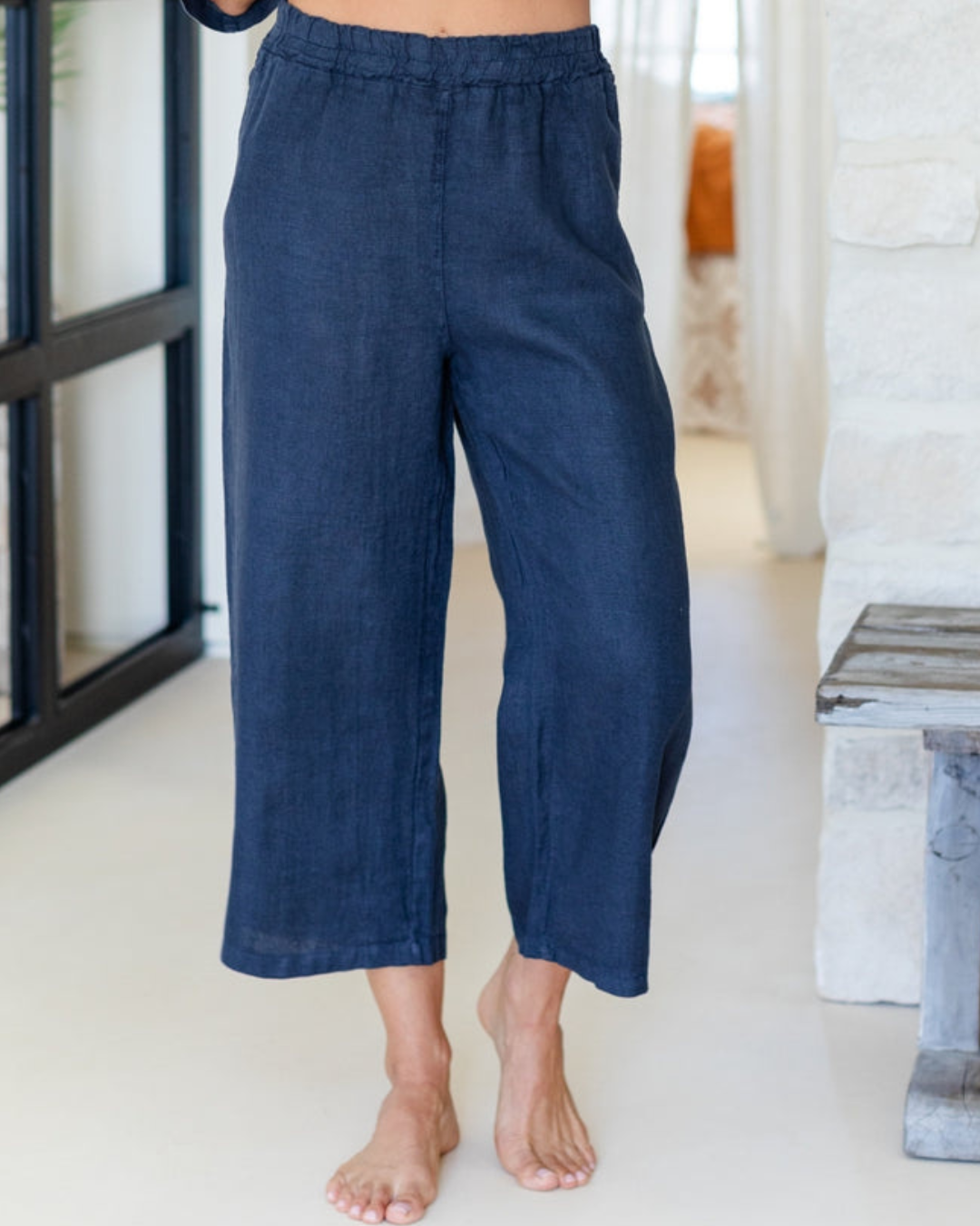 Splendid Iris Linen Wide Cropped Pants - 21-235