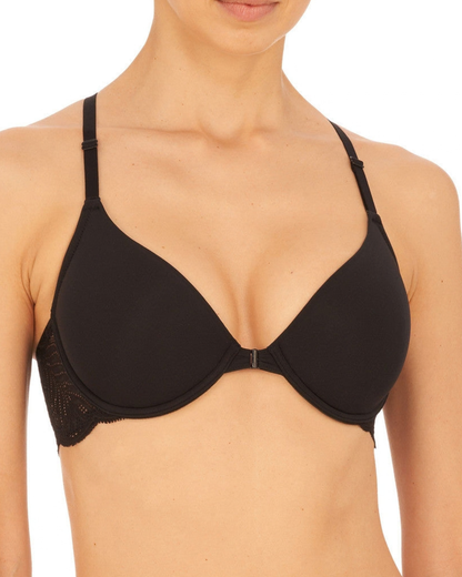 Natori Lush Front Close T-Back T-Shirt Bra - 728309 - Black
