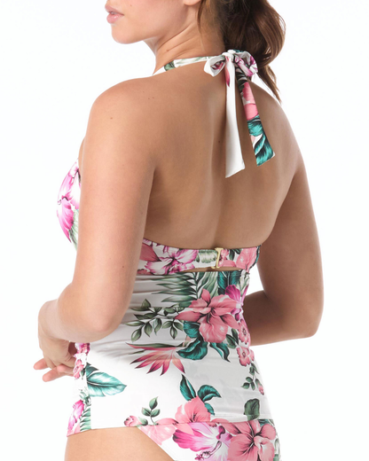 Coco Reef Spiced Tropical Assure Bra Sized Push Up Wireless Tankini Top - U5F088