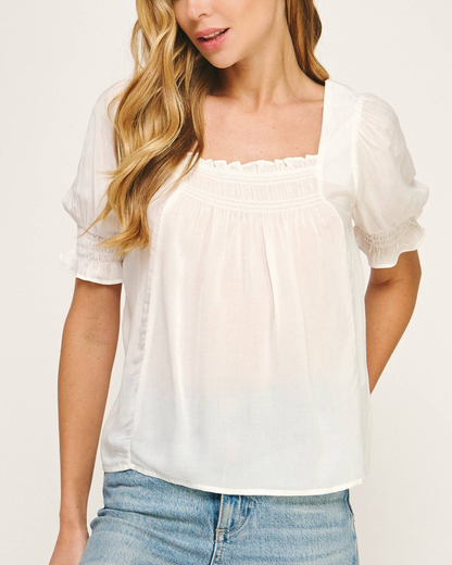 Winslow Dainty Delight Puff Sleeve Smocked Top - L9358278R