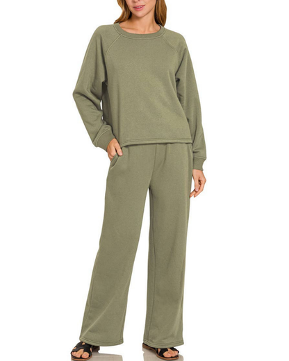 24POPS Zenana Fleece Pullover & Pants Set - 27185