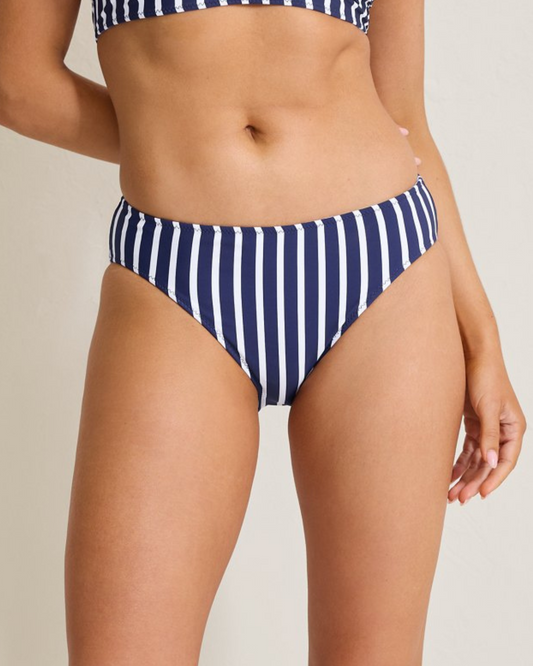 2025 Tommy Bahama Coastline Stripe Reversible High-Waist Bikini Bottoms - Ss200515