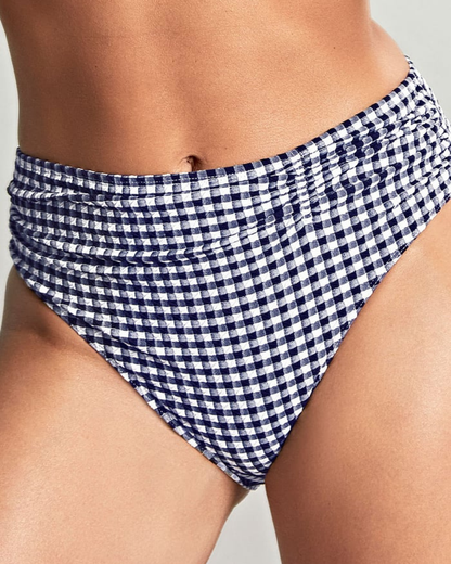 Panache Swimwear Gingham Midi Gathered Brief Bottom (More colors available) - SW1729