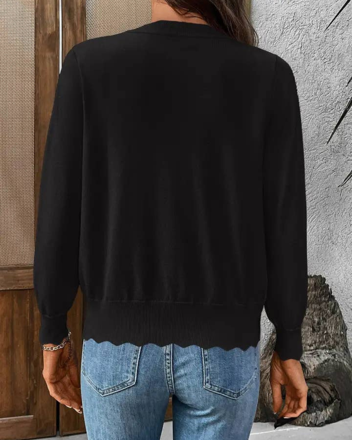 Lovesoft Lightweight Scalloped Edge V-Neck Knit Cardigan (More Colors Available) - MD296