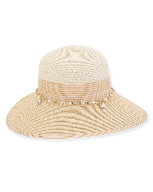 Sun N Sand Backless Hat with Shells (More colors available) - HH2746