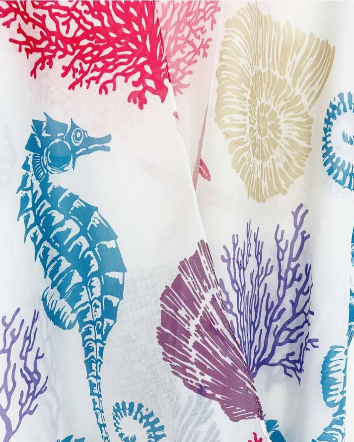 JC Sunny Seahorse Shell and Coral Kimono Cover Up - JC062730