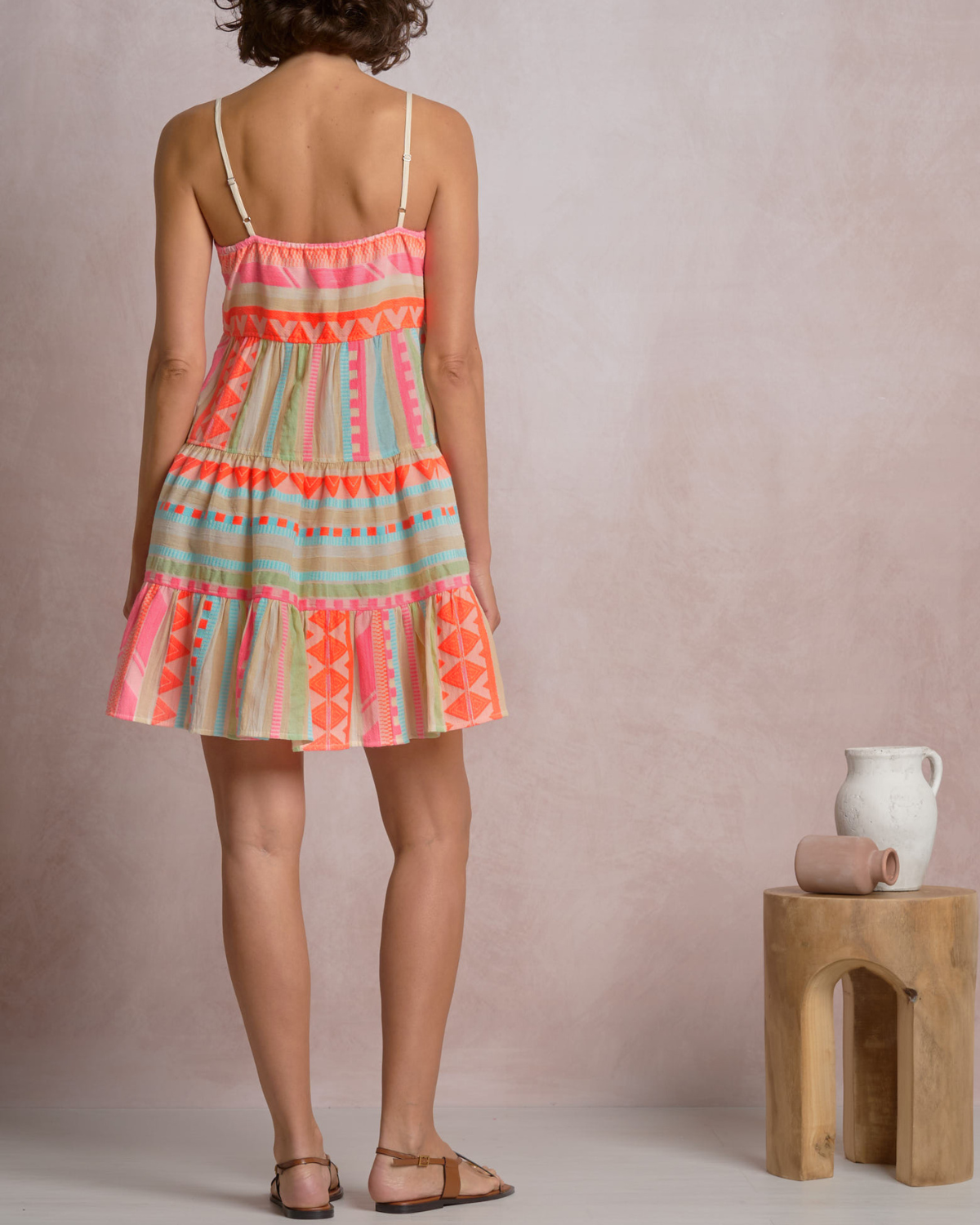 Elan Aztec Strappy Mini Dress
