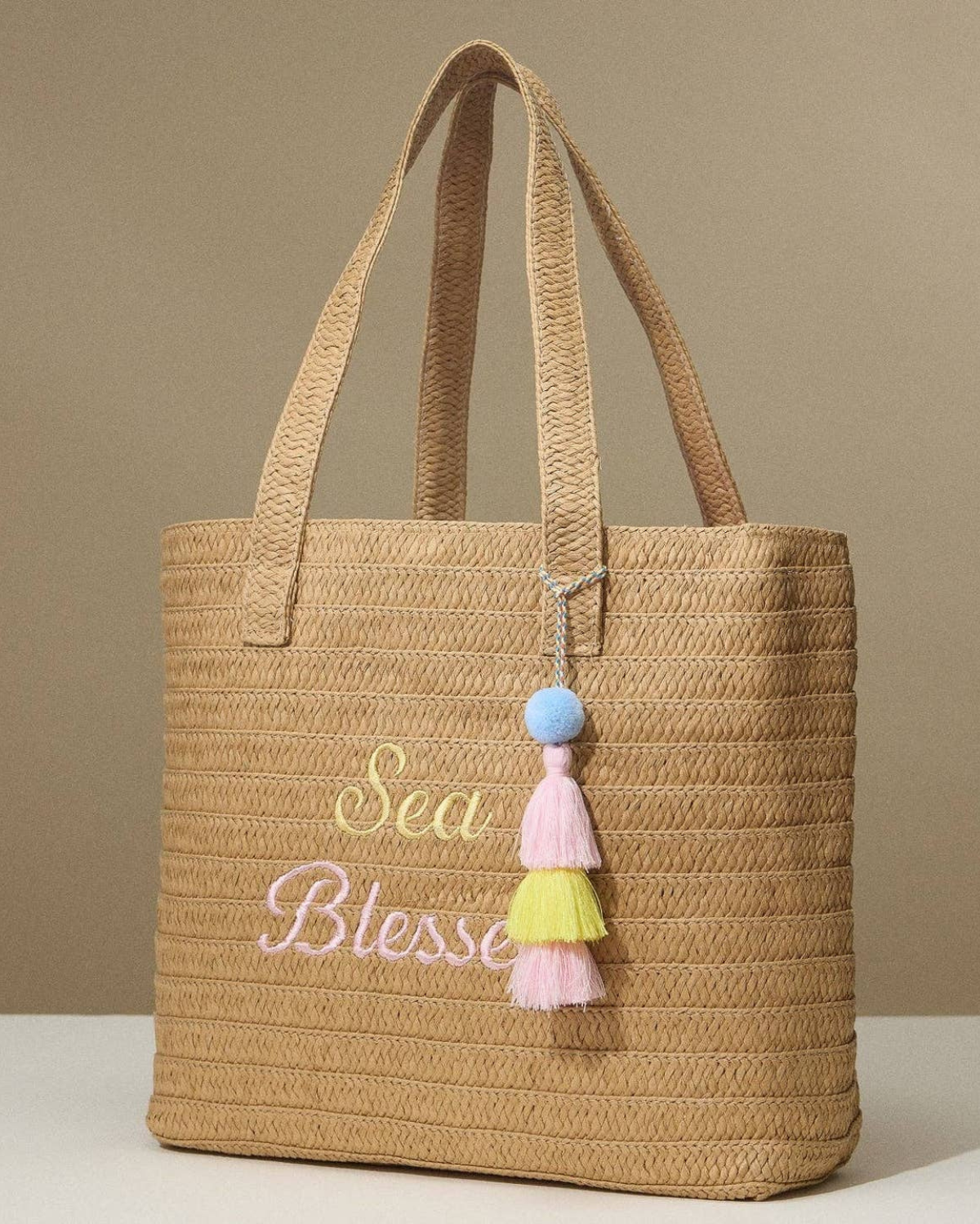 Frem Sea Blessed Raffia Tote Bag - M-5Ag78015
