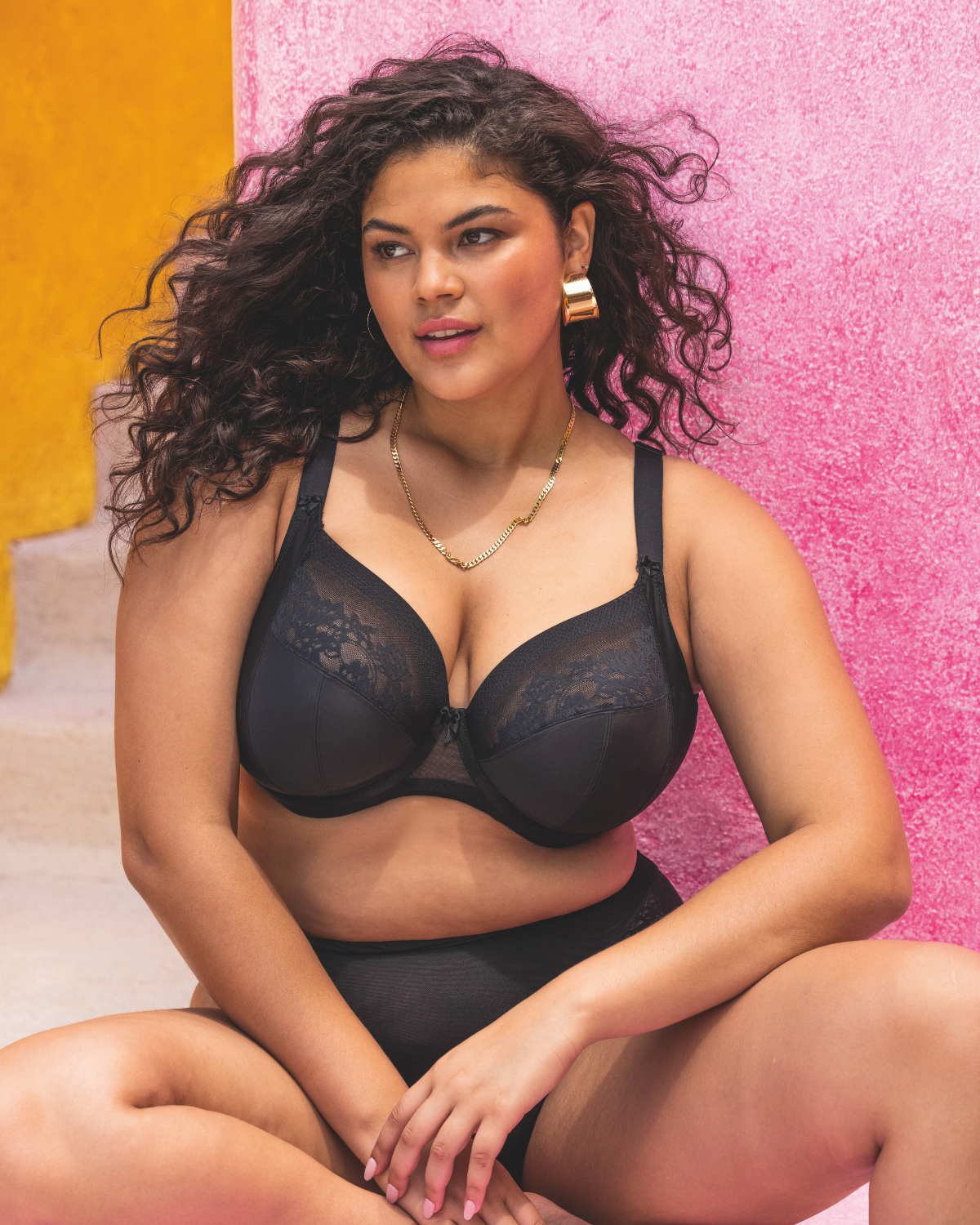Elomi Nerina Plunge Underwire Bra - El302734- Black