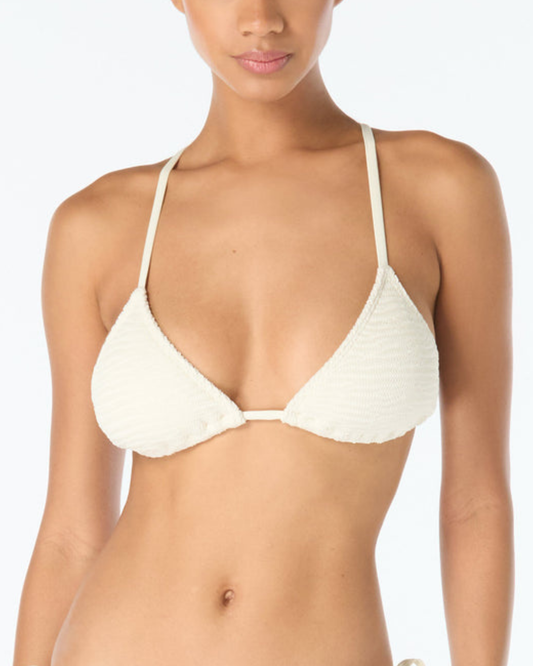 Vince Camuto Ocean Ripple Texture Beaded String Bikini Top - V1L981