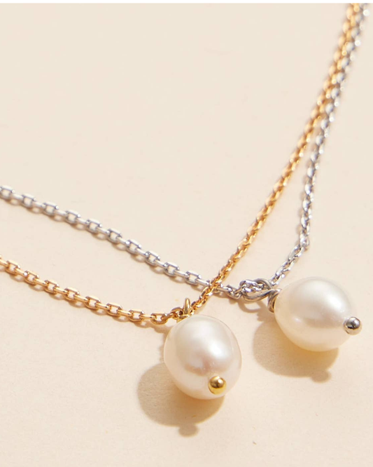 Frem 18K Gold Dipped Pearl Pendant Necklace (More Options Available) - 4DN18005