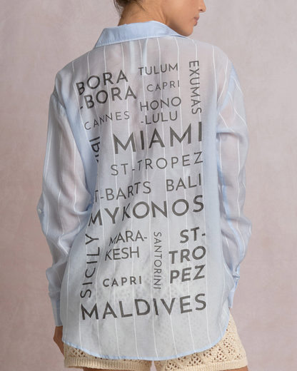 Elan Button Up CollarCover Up Shirt - TSP11086