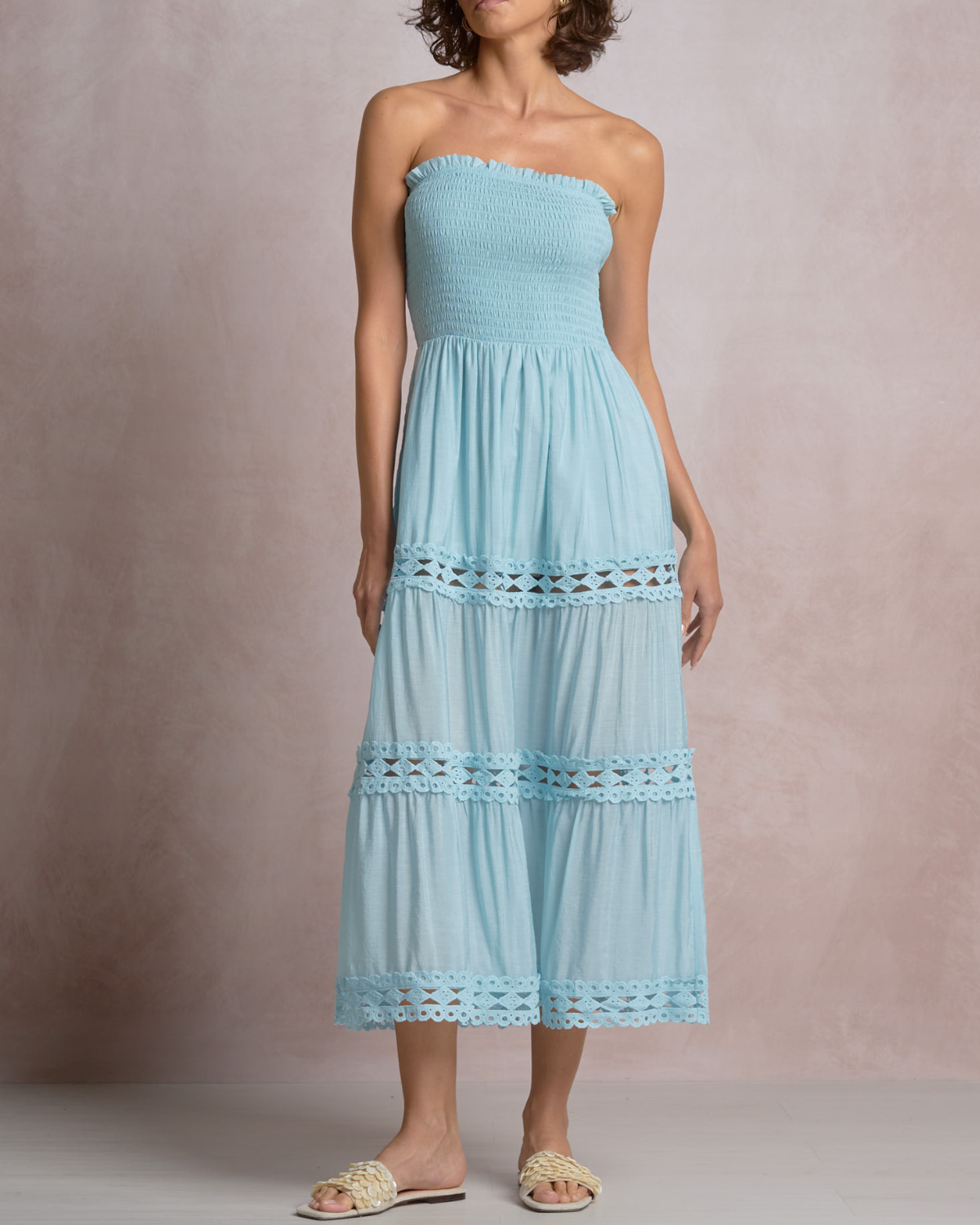Elan Tiered Strapless Maxi Dress (More colors available) - VCL50169