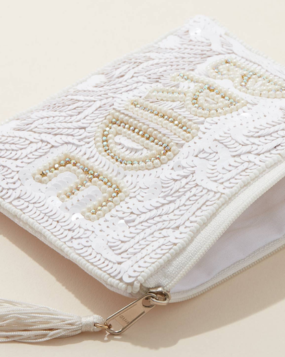 Frem Seed Bead Canvas Pouch with A Tassel - BA212