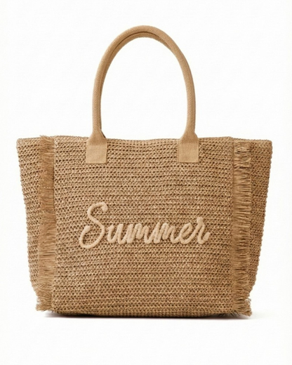 Fame Straw Braided Summer Tote Bag (More Colors Available) - MB0326