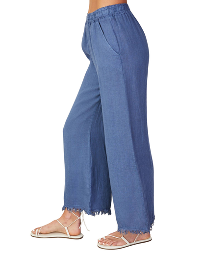 Milano Italian Linen Pants with Raw Hem - 12282