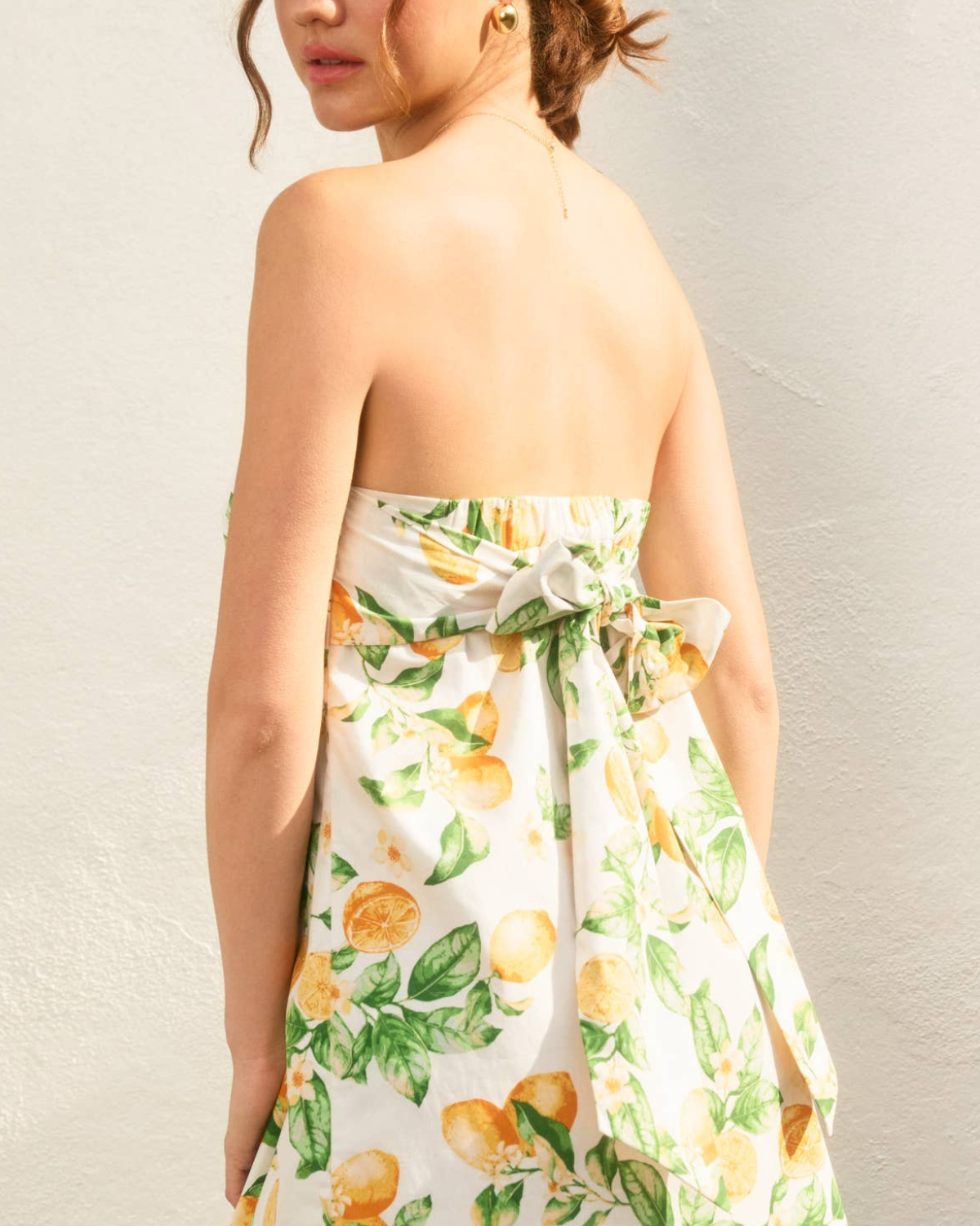 Dress Forum Lemon Strapless Tie Back Mini Dress - Fd12562-P2067